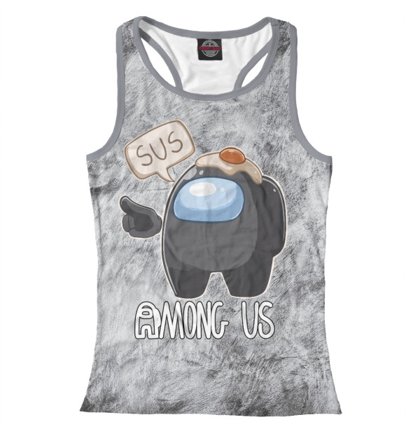 Женская майка-борцовка с изображением Among Us цвета Белый