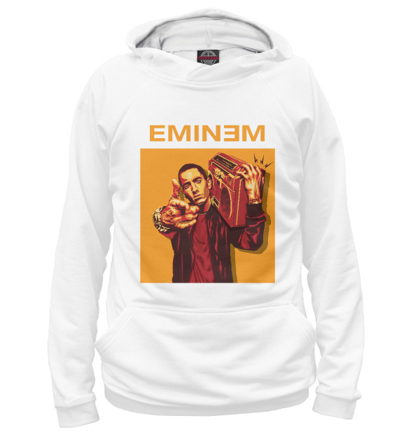 Женское худи с изображением Eminem цвета Белый