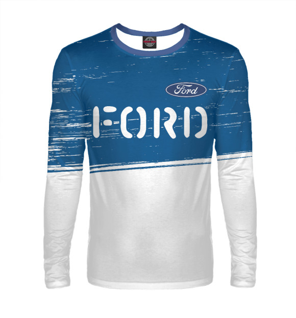 Мужской лонгслив с изображением Ford | Ford | Краски цвета Белый