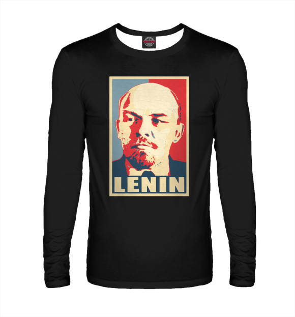 Мужской лонгслив с изображением Lenin цвета Белый