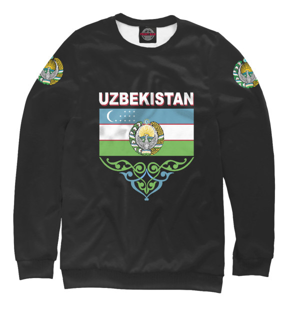 Свитшот для мальчиков с изображением Узбекистан цвета Белый
