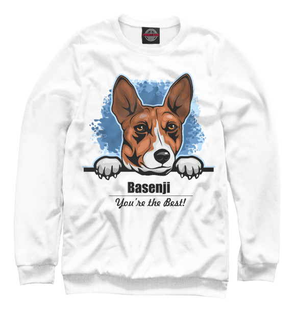 Женский свитшот с изображением Басенджи (Basenji) цвета Белый