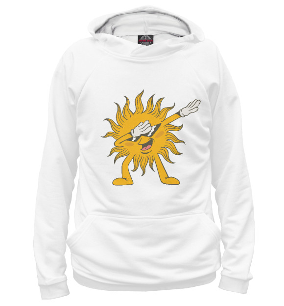 Мужское худи с изображением Dabbing sun цвета Белый