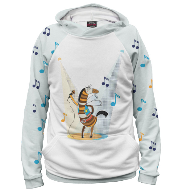 Женское худи с изображением Летающие звери цвета Белый