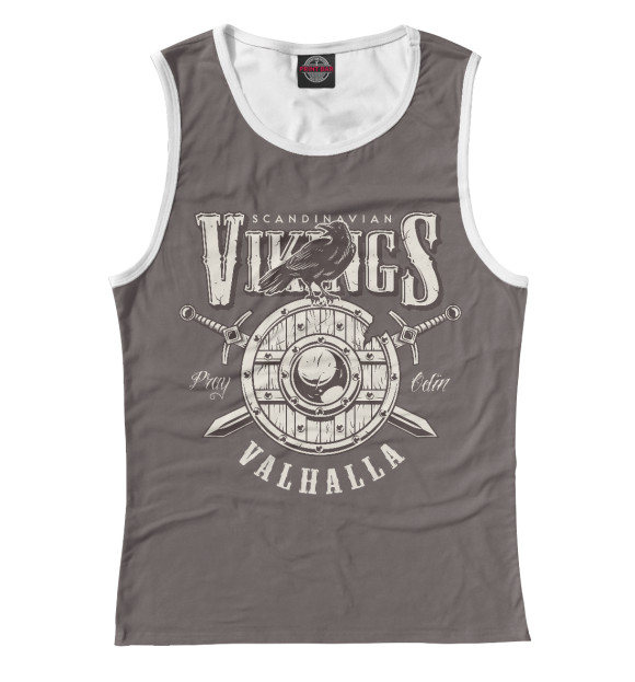 Майка для девочки с притом Викинги цвета Белый Майка для девочки с изображением Викинги цвета Белый
