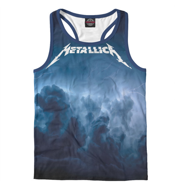 Мужская майка-борцовка с изображением Metallica цвета Белый