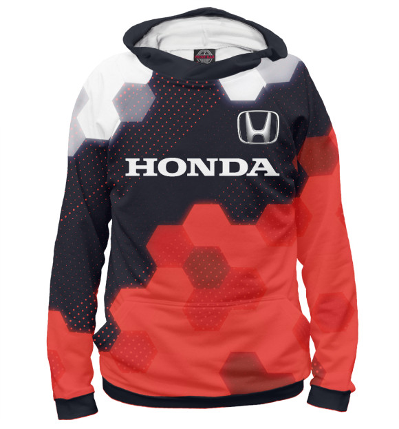 Худи для девочки с изображением Honda Dreams | Соты цвета Белый