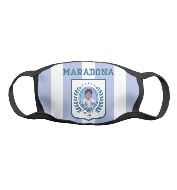 Маска тканевая с изображением Maradona цвета Белый
