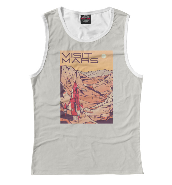 Майка для девочки с изображением Visit Mars цвета Белый