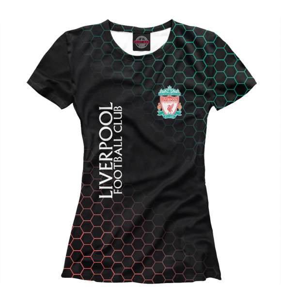 Женская футболка с изображением Liverpool цвета Белый
