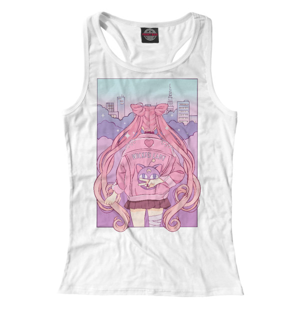 Женская майка-борцовка с изображением Sailor Moon Wicked Lady цвета Белый