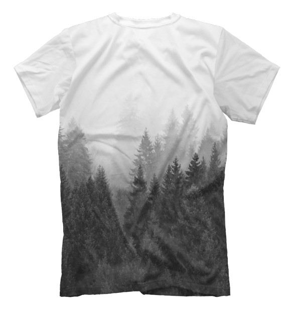 Мужская футболка с изображением Волк над лесом - Андрей цвета Белый