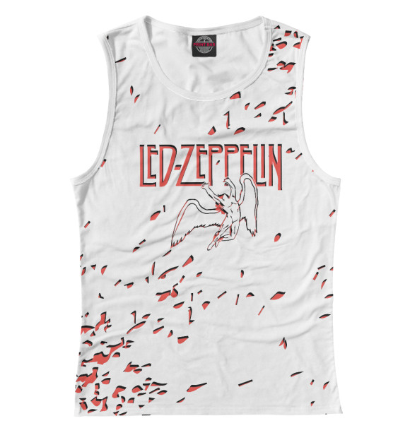 Женская майка с притом Led zeppelin цвета Белый Женская майка с изображением Led zeppelin цвета Белый