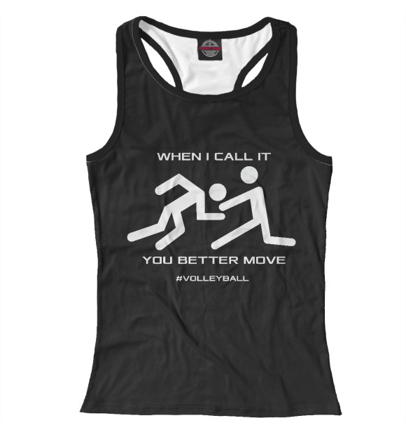 Женская майка-борцовка с изображением Volleyball цвета Белый