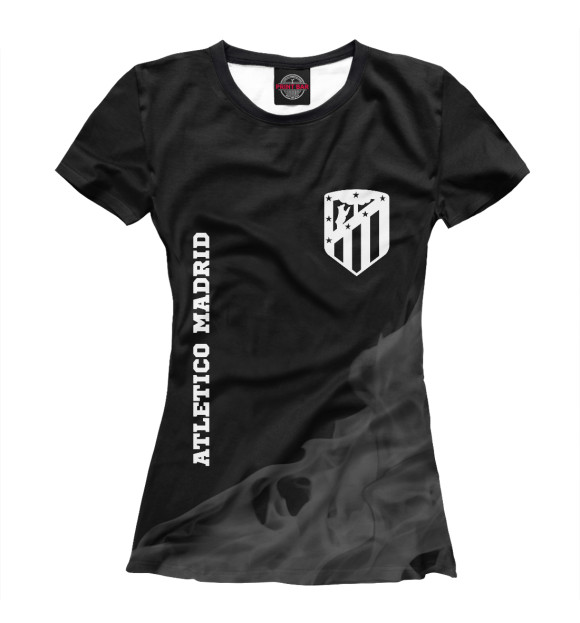 Футболка для девочек с изображением Atletico Madrid Sport Black цвета Белый