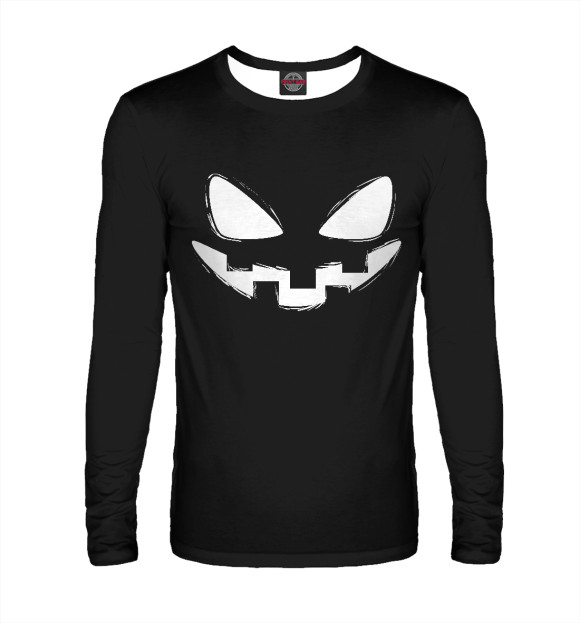 Мужской лонгслив с изображением Halloween цвета Белый