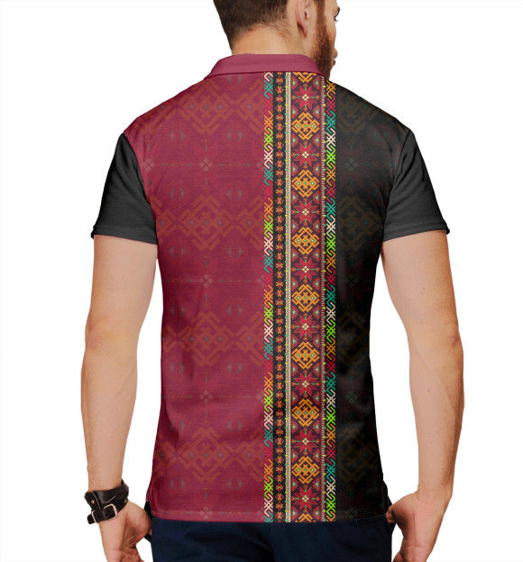 Мужское поло с изображением Символы Славян Алатырь цвета Белый