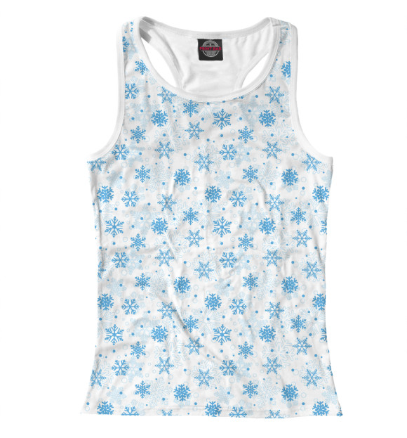 Женская майка-борцовка с изображением Снежинки цвета Белый