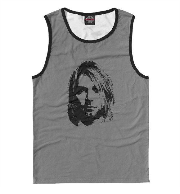 Мужская майка с притом Курт Кобейн цвета Белый Мужская майка с изображением Курт Кобейн цвета Белый