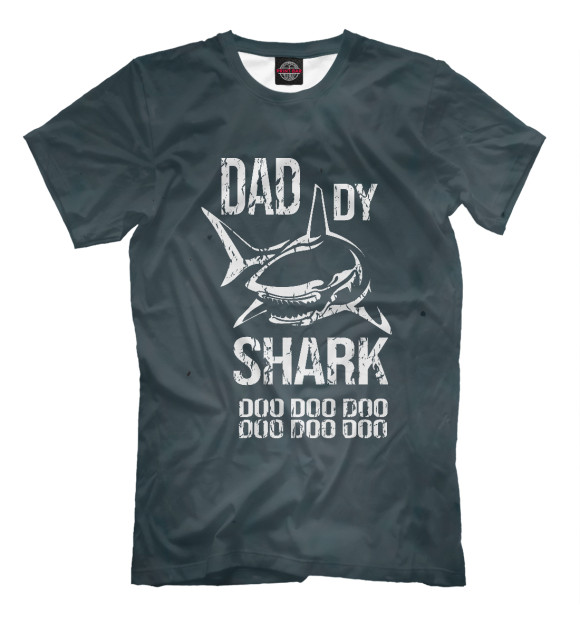 Футболка для мальчиков с изображением Daddy Big Shark DOO цвета Белый
