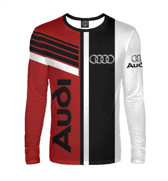 Мужской лонгслив с изображением Audi цвета Белый