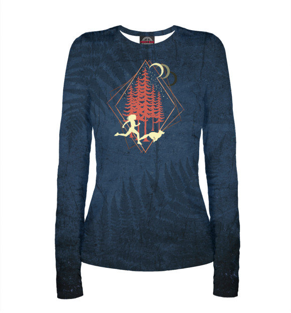 Женский лонгслив с изображением Run цвета Белый