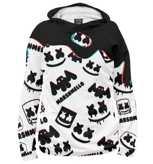 Женское худи с изображением Marshmello цвета Белый