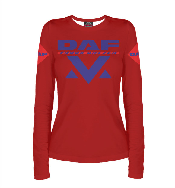 Женский лонгслив с изображением DAF цвета Белый
