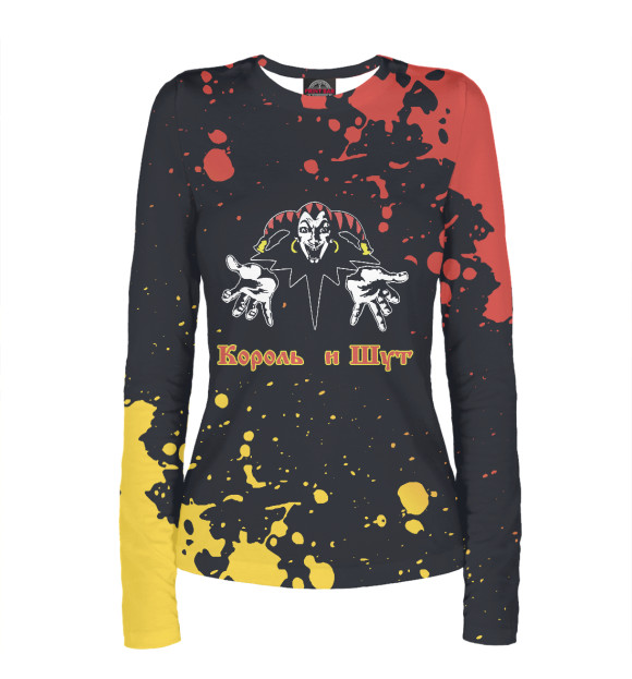 Женский лонгслив с изображением Король и Шут на цветном фоне цвета Белый