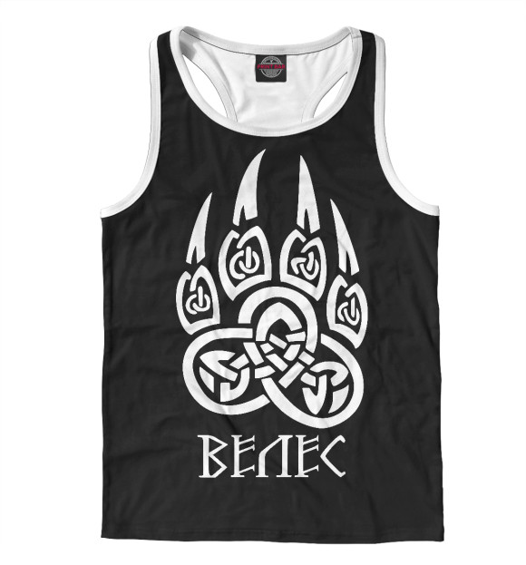 Мужская майка-борцовка с изображением Печать Велеса цвета Белый