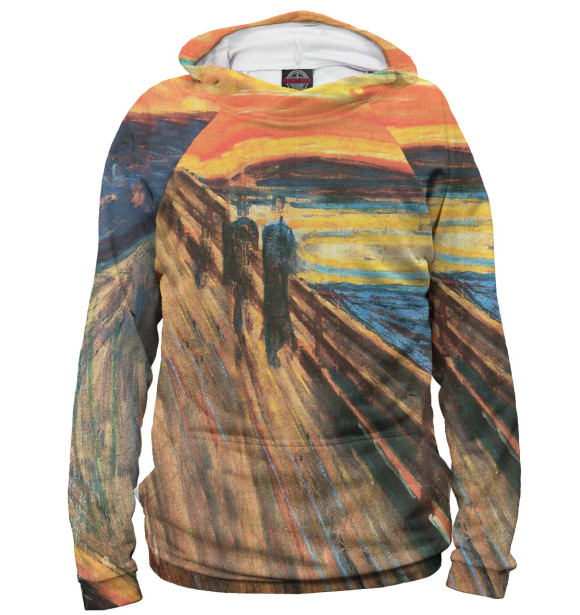 Женское худи с изображением Крик цвета Белый