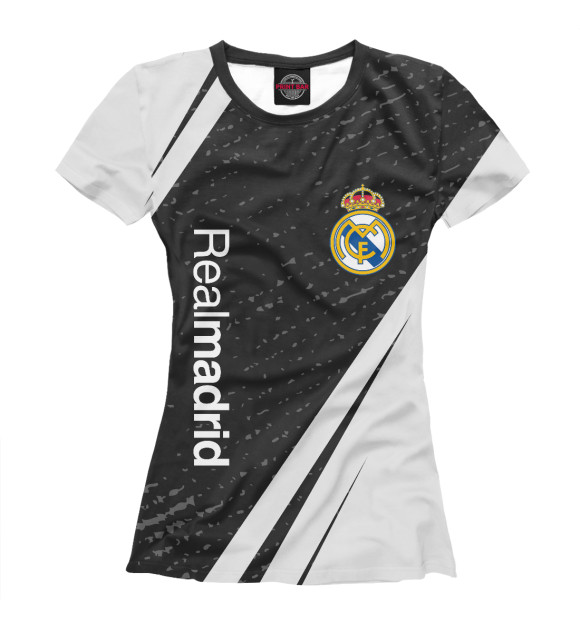 Женская футболка с изображением Real Madrid / Реал Мадрид цвета Белый