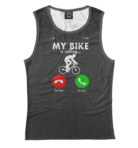 Женская майка с изображением Bicycle Cyclist Funny Gift цвета Белый