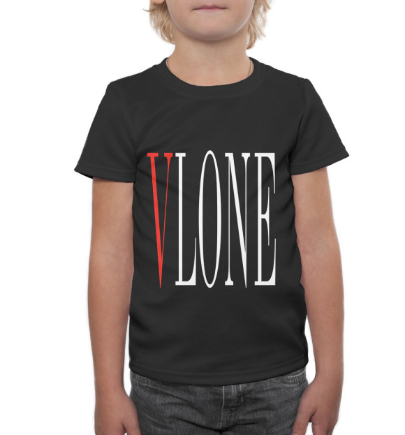 Футболка для мальчиков с изображением VLONE Black цвета Белый