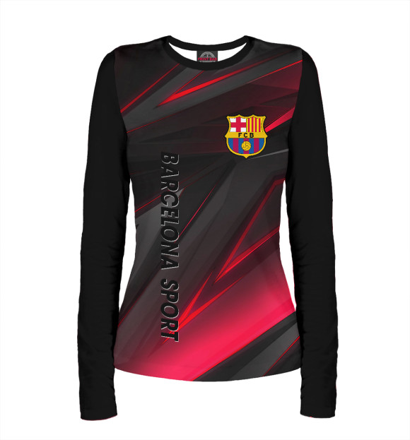 Женский лонгслив с изображением Real Madrid / Реал Мадрид цвета Белый