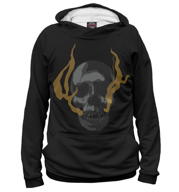Женское худи с изображением Dark Skull цвета Белый