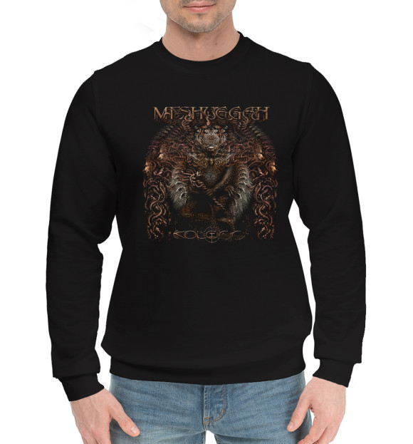 Мужской хлопковый свитшот с изображением Meshuggah цвета Черный