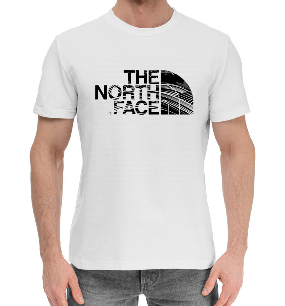 Мужская хлопковая футболка с изображением The North Face цвета Белый