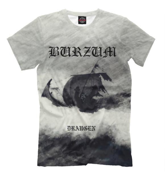 Мужская футболка с изображением Draugen - Burzum цвета Белый