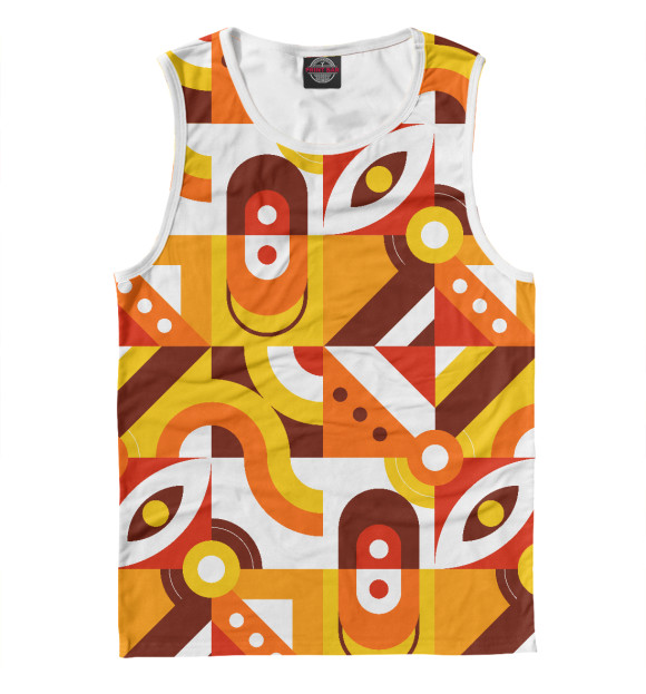Майка для мальчика с изображением Pattern - retro orange цвета Белый