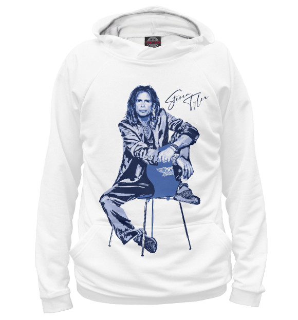 Женское худи с изображением Aerosmith / Steven Tyler цвета Белый