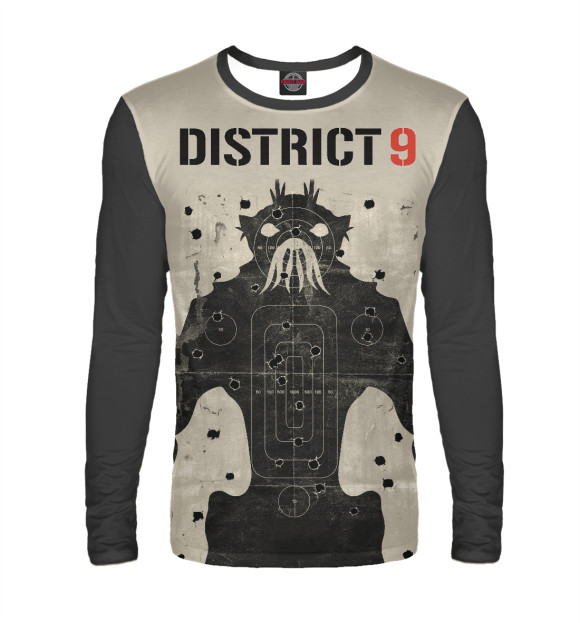 Мужской лонгслив с изображением District 9 цвета Белый