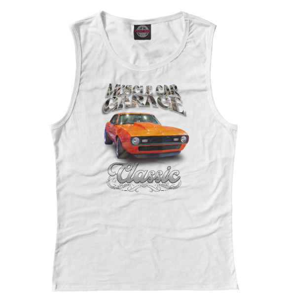 Майка для девочки с изображением Muscle car на белом цвета Белый