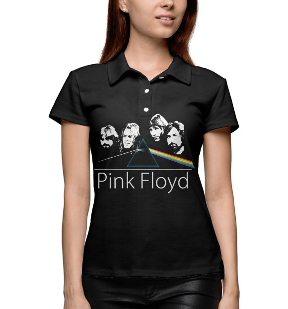 Женское поло с изображением Pink Floyd цвета Белый