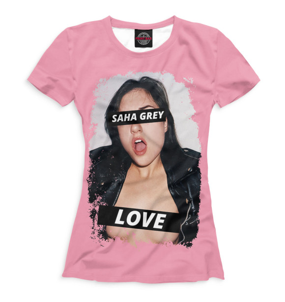 Футболка для девочек с изображением Sasha Grey Love цвета Белый