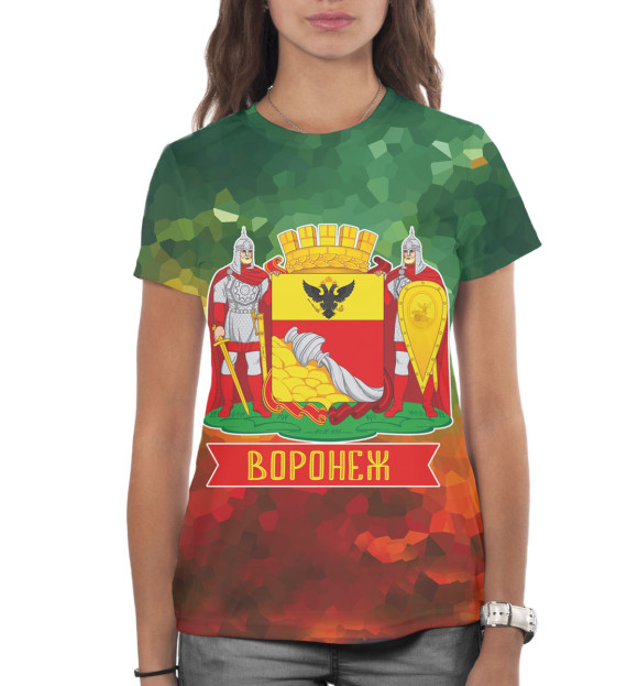 Женская футболка с изображением Воронеж цвета Белый