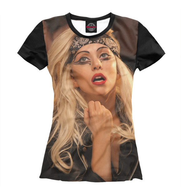 Женская футболка с изображением Lady Gaga цвета Белый