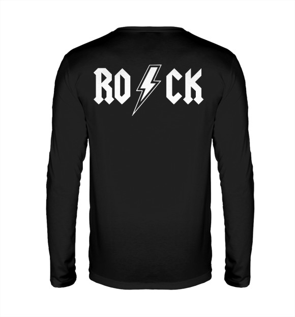 Мужской лонгслив с изображением Rock'n'Roll цвета Белый
