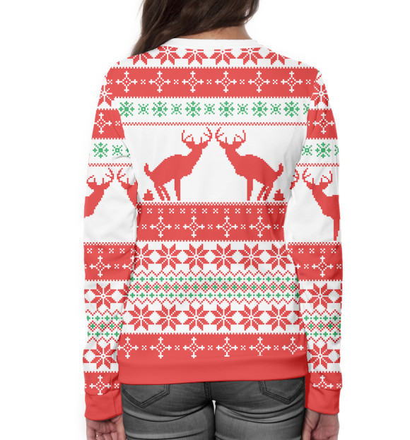 Женский свитшот с изображением Некультурные олени цвета Белый