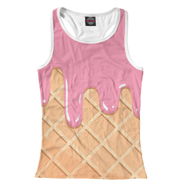 Женская майка-борцовка с изображением Мороженое цвета Белый